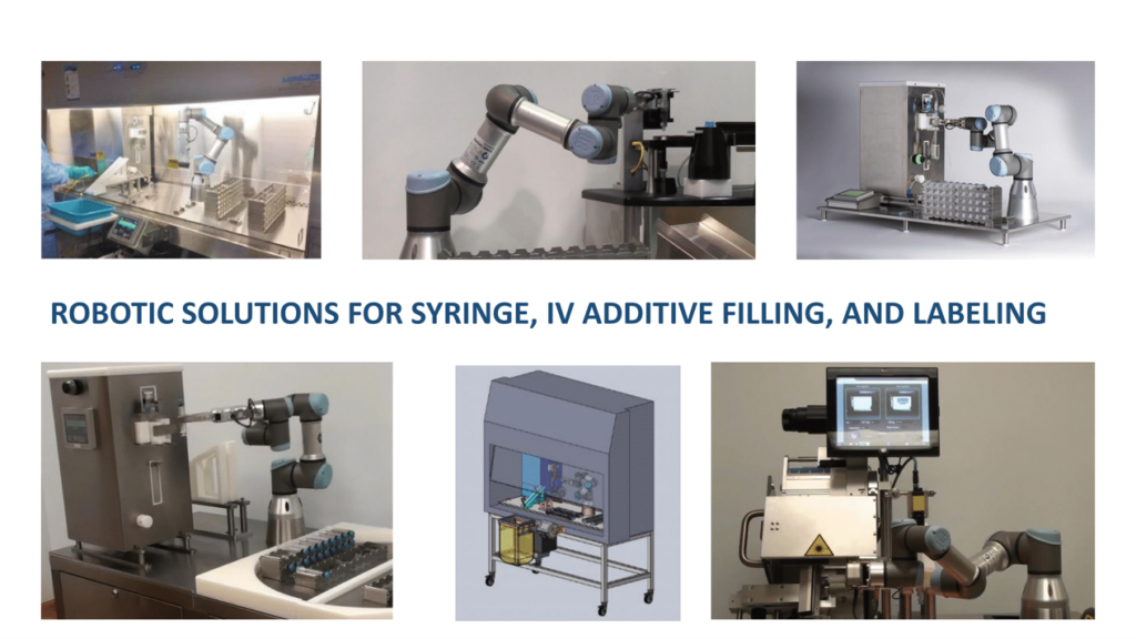 AWS Bio-Pharma robotic solutions for syringe, IV additive filling, and labeling